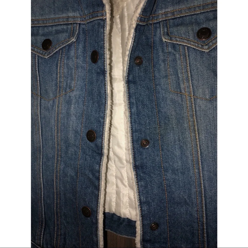 Fisherman Core Abercrombie Denim and Sherpa Jacket Denim Sherpa J…